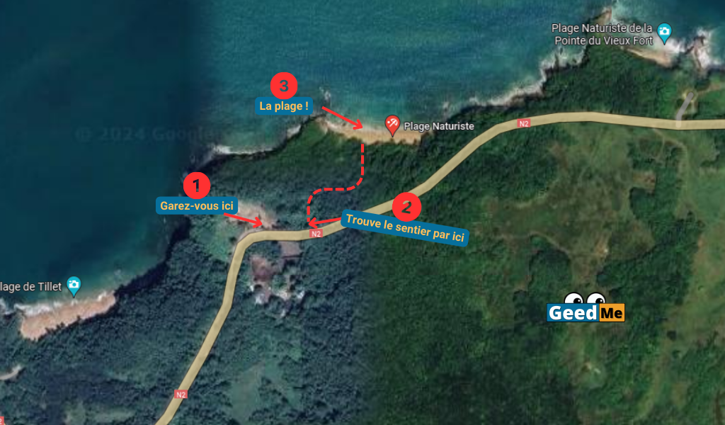 Accès à la plage naturiste de Tillet Guadeloupe