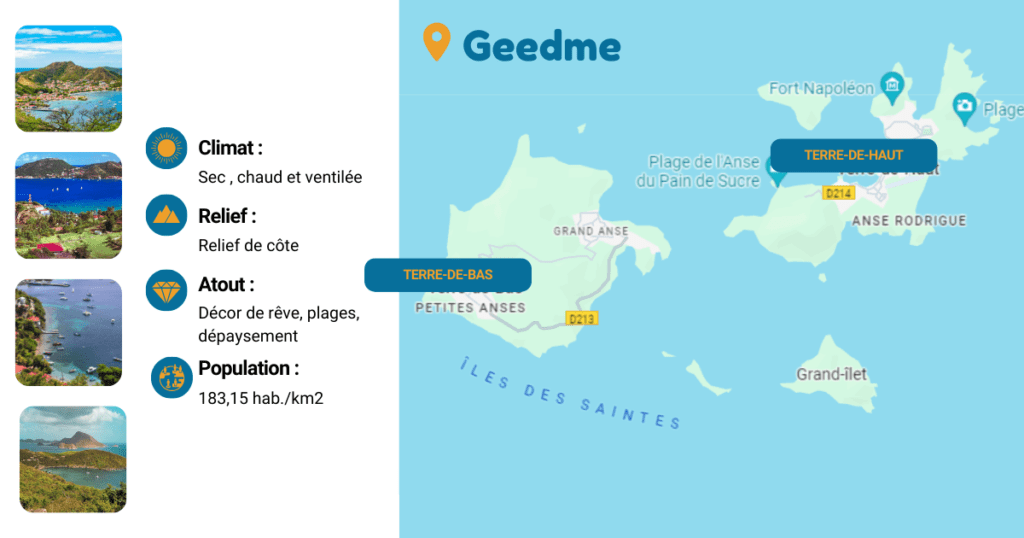 Map of les Saintes in Guadeloupe