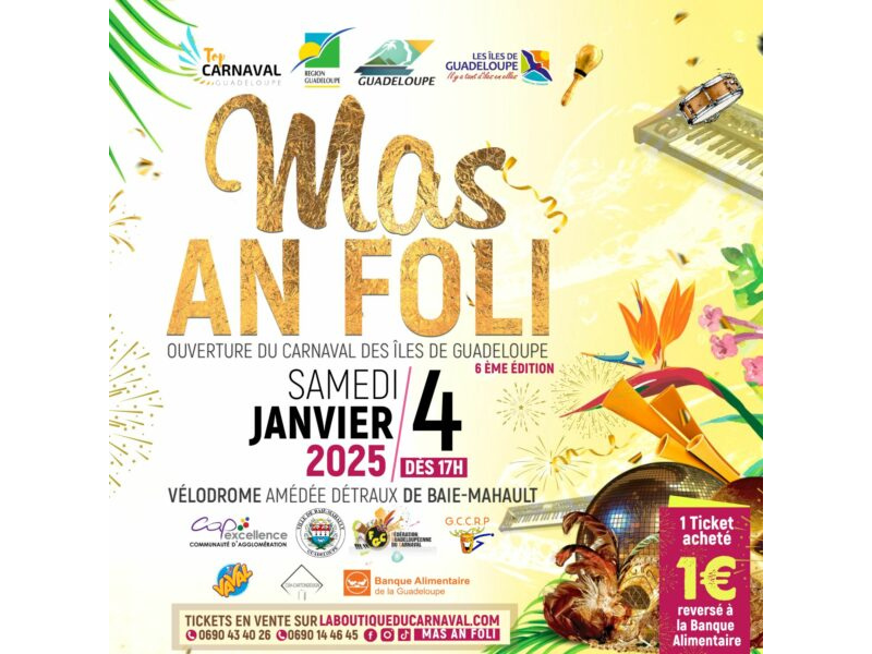 Mas An Foli - Vélodrome de Gourdeliane, Baie-Mahault - Samedi 04 Janvier Guadeloupe