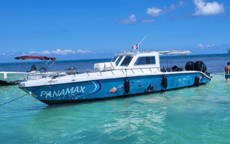 Excursion dans le grand cul de sac marin en bateau en Guadeloupe