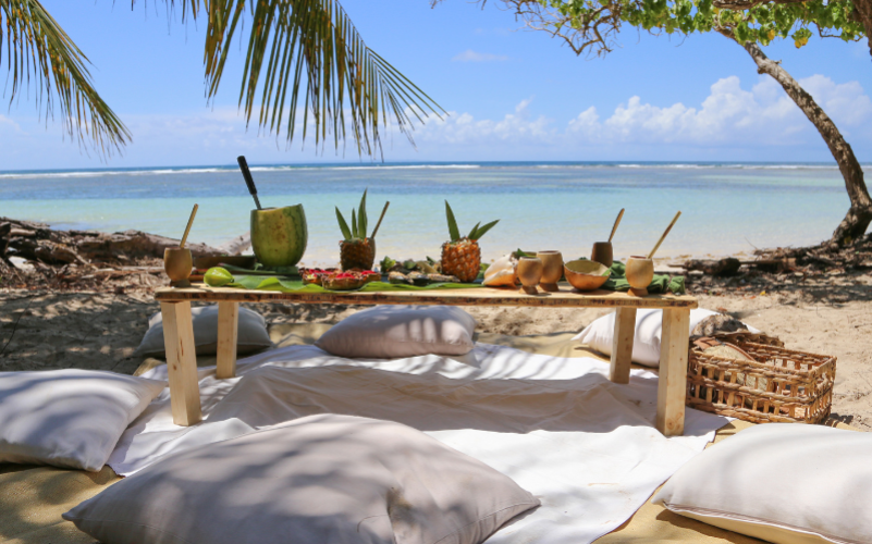 Atelier cuisine sur la plage en Guadeloupe