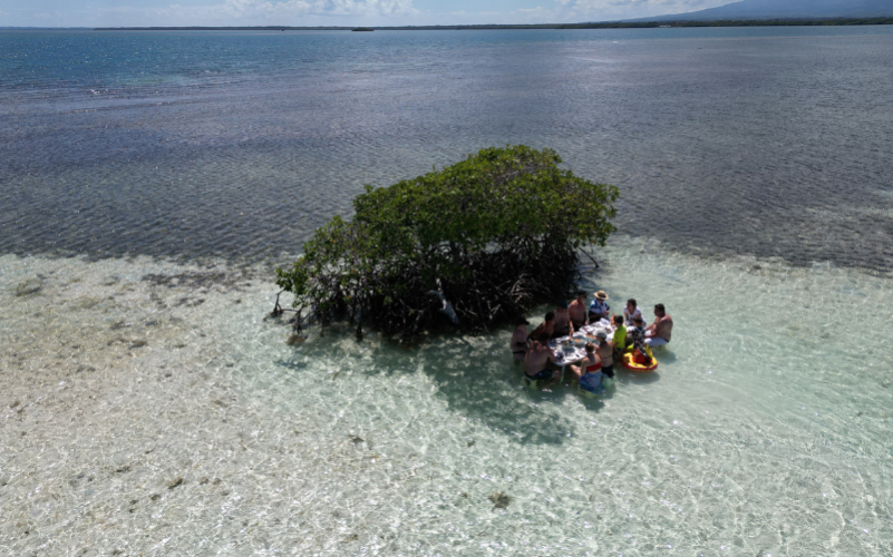 Excursion dans le grand cul de sac marin en bateau en Guadeloupe